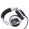 Headset HeadMounted Hifi Rotating Foldable Studio Monitor Headphones for VR Room Recording Gaming(Silver )