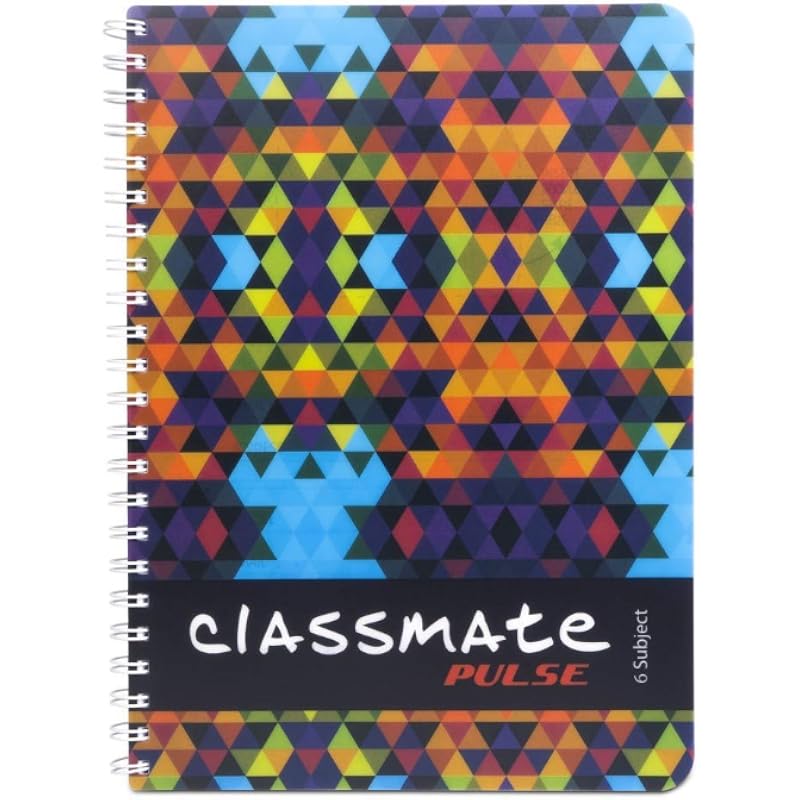 Carnet de notes Classmate à spirale, couverture souple, 6 sujets, non ligné, 300 pages