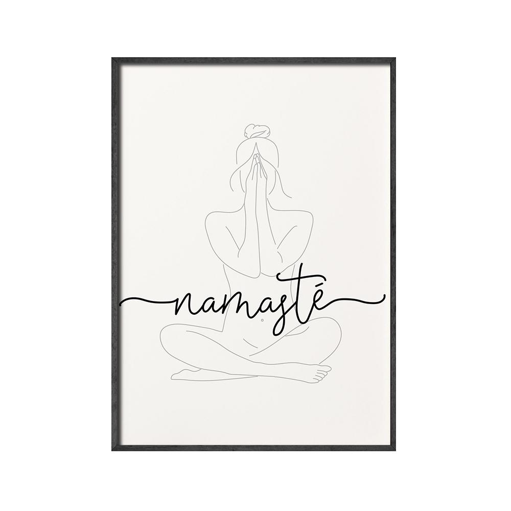 

Настенная картина обнаженного тела, черно-белая картина намасте на холсте, картина для йоги, дзен-плакаты и принты для гостиной 21x30cm No Framed