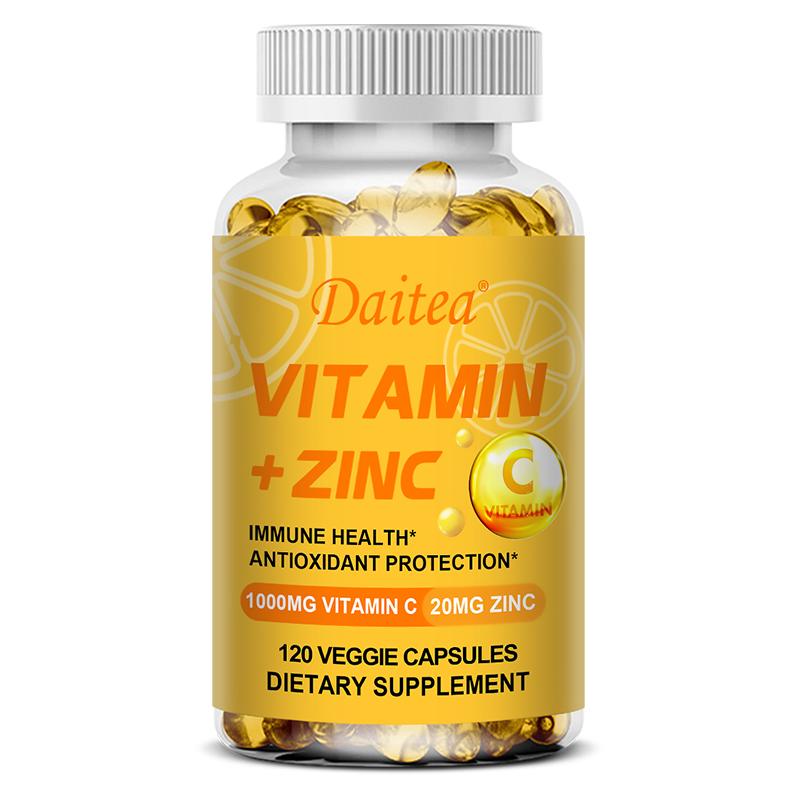 Vitamin C 1000 Mg Dietary Supplement, With Zinc, Echinacea Plant Extract, 120 Softgels 120 Capsules