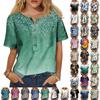 Women's Fashion Casual Short Sleeve Print Round Neck Pullover Top Blouse
