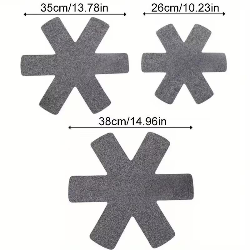 

5pcs Pot and Pan Protectors Pot Dividers Pad Non-woven 3 Sizes Pans Separator Pads for Protecting Separators Pads Cookware 5pcs&26cm темно-серого