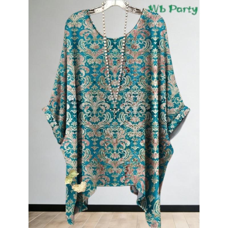 Bohemian Floral Graphic Vintage Women's Bohemian Floral 3D Print T-Shirt Short Sleeve Round Neck Casual Vibrant