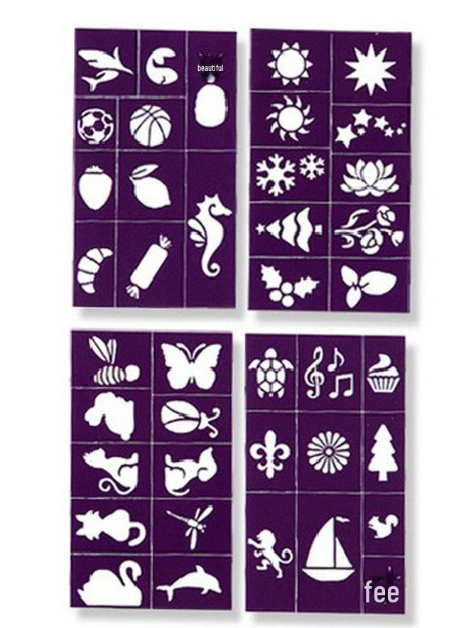 

Трафареты для татуировок и краска для тела на Хэллоуин для косплей-вечеринок 4 pattern templates фиолетовый