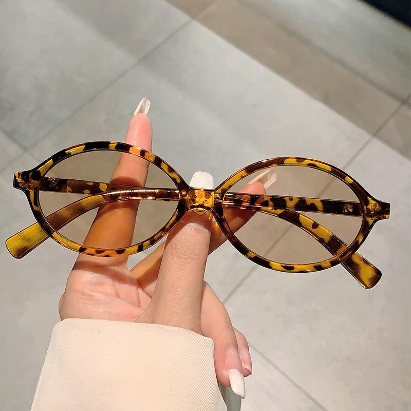 Luxury Brand Designer Oval Small Frame Sunglasses Women Men Fashion Vintage Trend Sun Glasses Punk Hip Hop Shades UV400