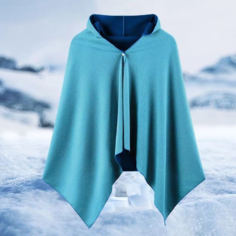 Mountaineering Outdoor Sports Bath Towel Quick Drying Beach Towel Absorbent Shading Shawl Hooded Bathrobe небо