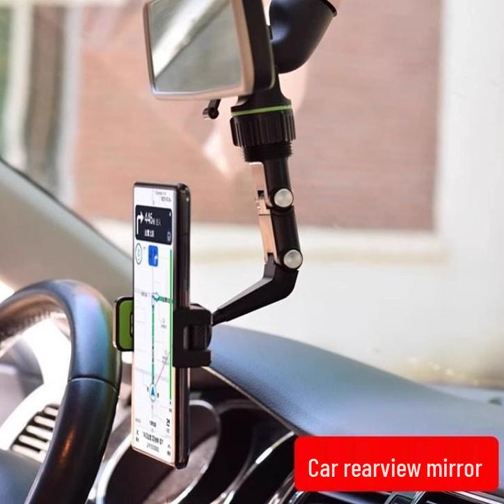 2025 Adjustable 960° Rotating Car Rearview Mirror Phone Holder with Clip