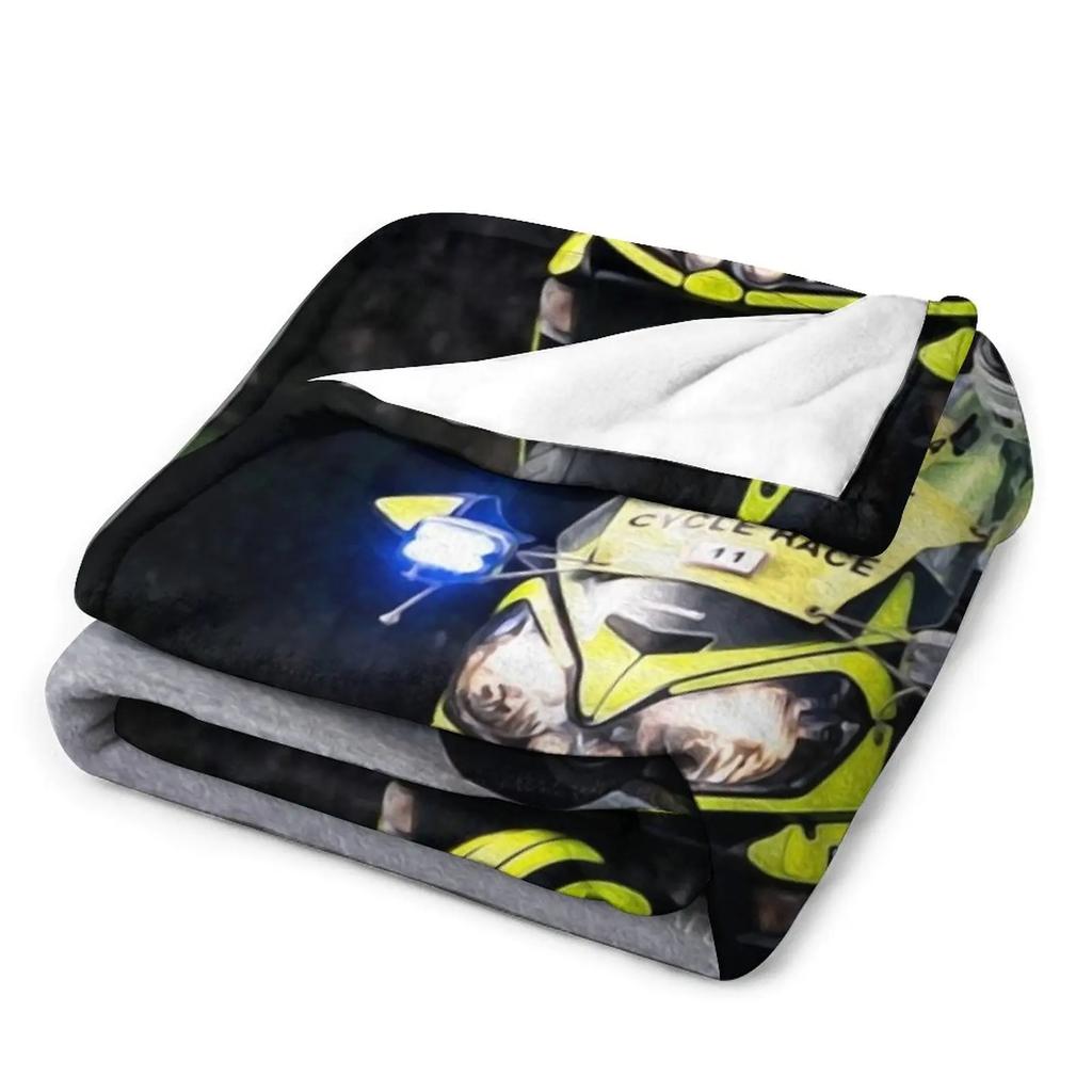 Police Motorcycle Throw Blanket Polar blanket bed plaid Shaggy Blanket