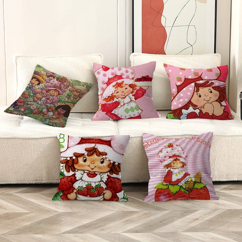 Exquisite Ornaments Unisex Classic Cute Doll S-Strawberry S-Shortcake Pillow Cushion Cover Pillowcase Living Room Sofa Home Decor