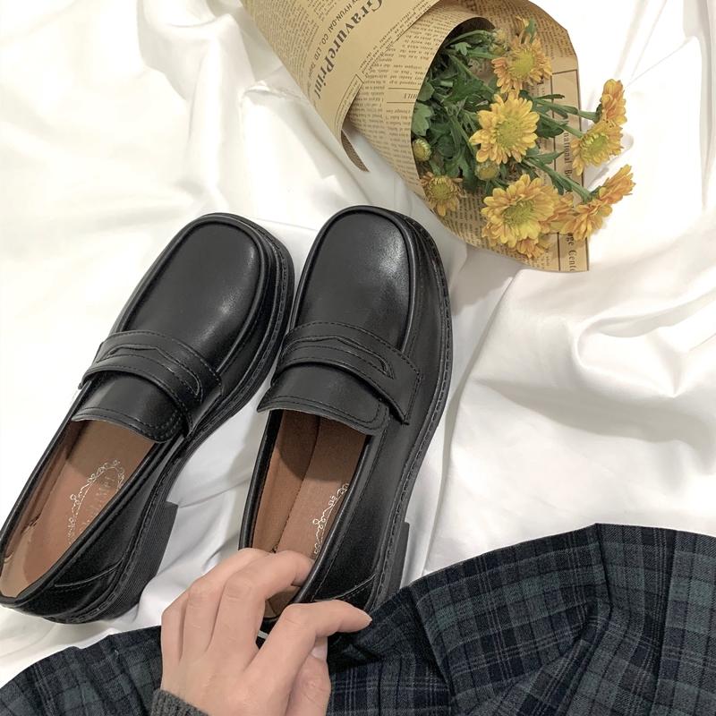Fashion Japanese New Fashion Thick-soled Trend British Style Simple Casual Single Shoes Women's Shoes Platform Women Chunky Sneakers