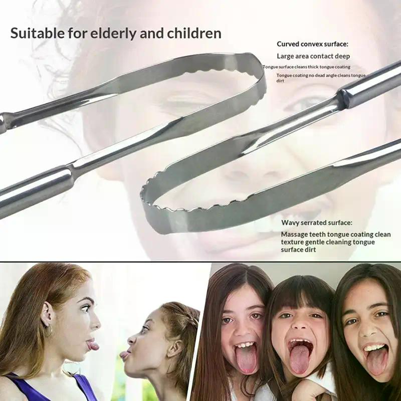 Stainless Steel Dentate Tongue Scraper With Storage Box Oral Cleaner Brush Fresh Cleaning Hygiene High Quality Tongue Scrape