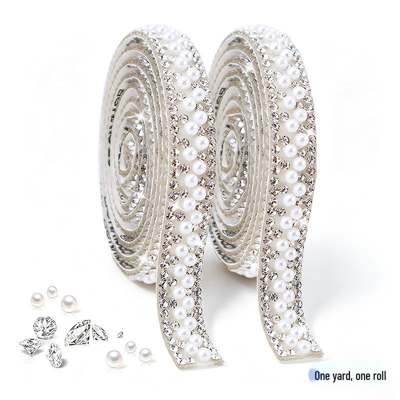 Self-Adhesive Pearl & Rhinestone Decorative Diamond Sticker Set for Clothing Accessories