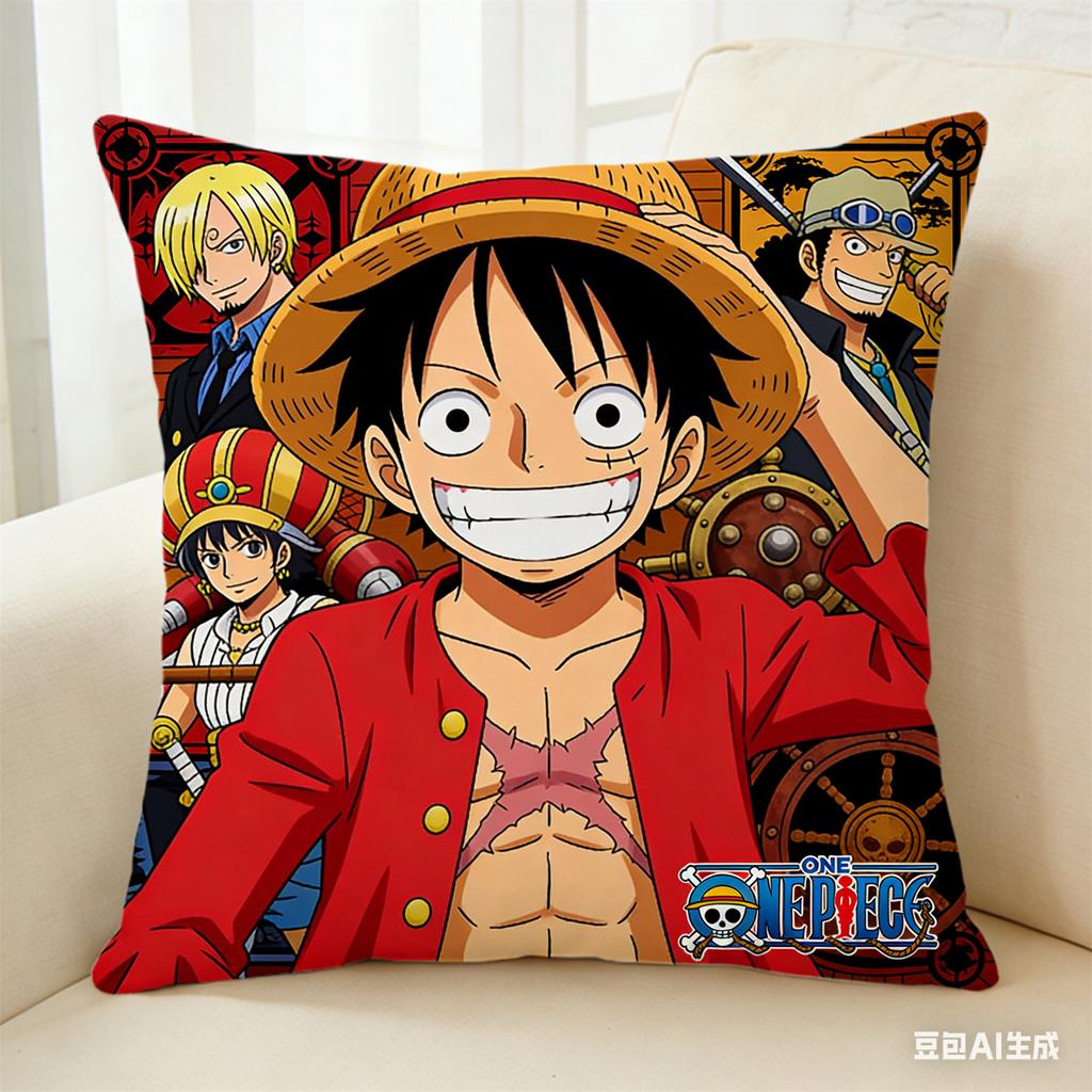 One Piece Pillow Cover Anime Fan Favorite Character Print Decorative Pillowcase for Bedroom Living Room and Anime Enthusiasts