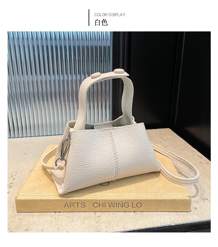 New Bag Women's High-end Portable Dumpling Bag, Lychee Pattern Women's Bag Versatile Commuter Women's Shoulder Messenger Bag