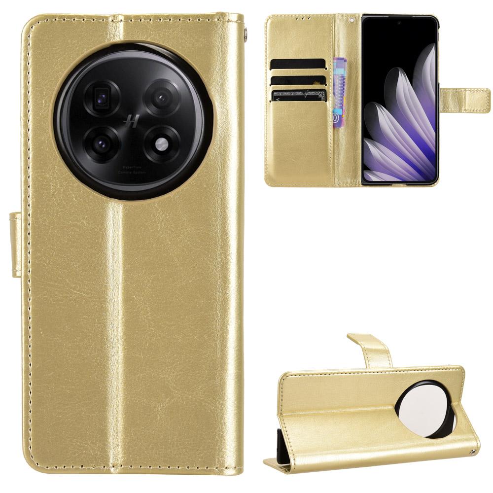 

For Oppo Find N5 5G PU Leather Case with Strap Crazy Horse Texture Phone Wallet Cover C