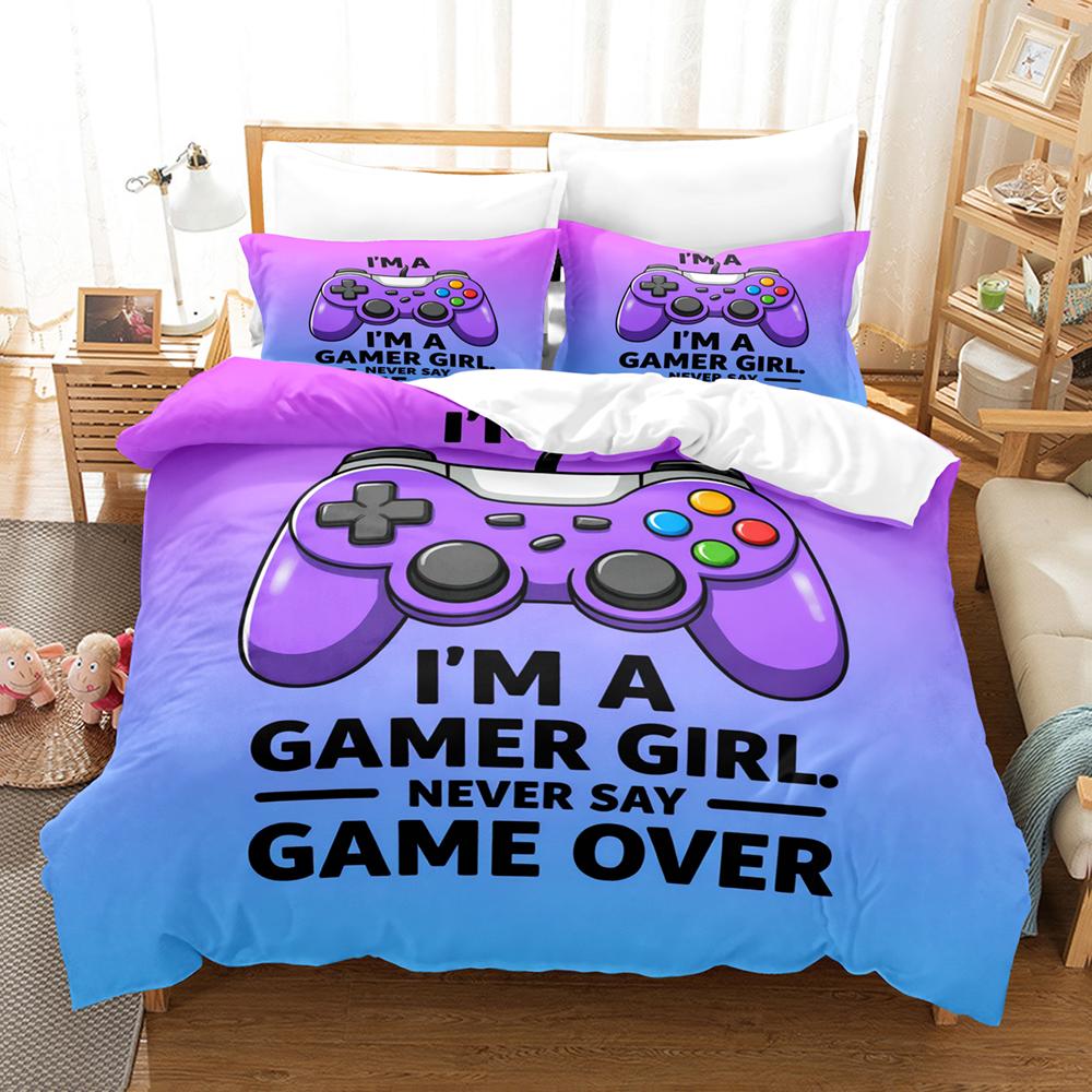 Pink Star Gamepad pattern Bedding Set Twin Full Size Comforter Sets Bed Sheets Set Bedding Set Bedroom For Home Decor for girls
