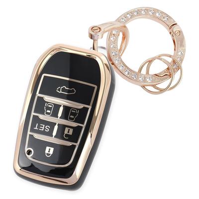 YANMW Key Case, Key Cover, Key Holder, Smart Key Case, TPU, Cute, Gold Black, Gold Black