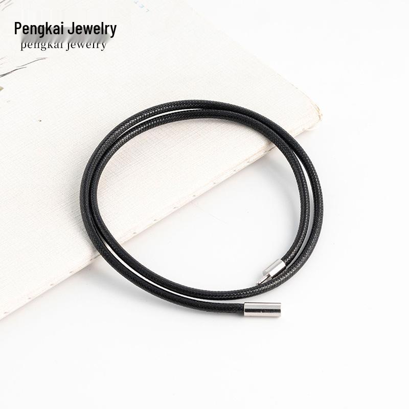 3.0 Encrypted Handmade Waxed Leather Necklace Cord - Pendant and Jewelry Accessory for Men and Women