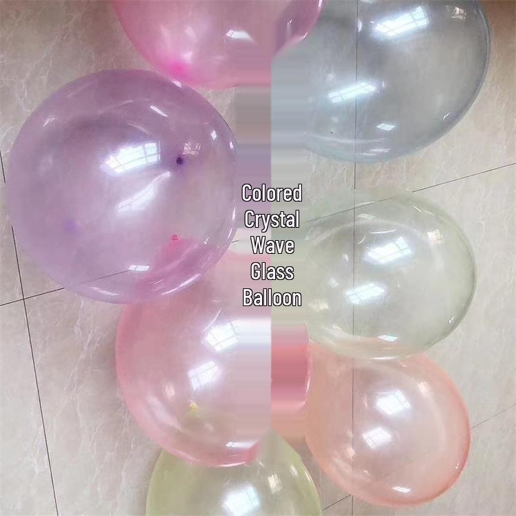 10-Inch Colorful Transparent Crystal Bobo Latex Balloon for Party Decoration