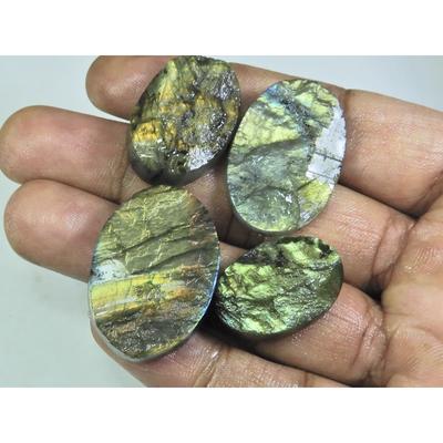 17X24-23X24MM Naturlig Multi Labradoritt Druzy Cabochon Edelsten 4 STK Parti LL-925