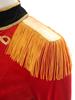 Womens Halloween Circus Costume Velvet Tailcoat Fringe Shoulder Boards Renaissance Gothic Jacket Cosplay Outfit