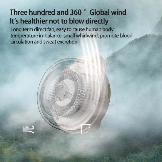 Personal Cooling Fan Strong Airflow Adjustable 3-speed Waist Fan Portable Silent Mini Bladeless Electric Fan