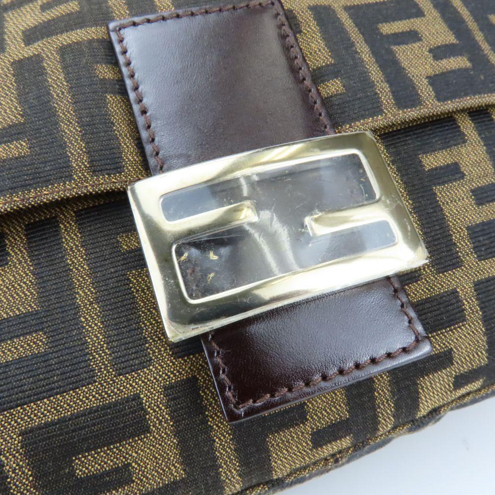 Used FENDI Shoulder Bag Mamma bucket 26325 canvas/leather Brown black Zucca