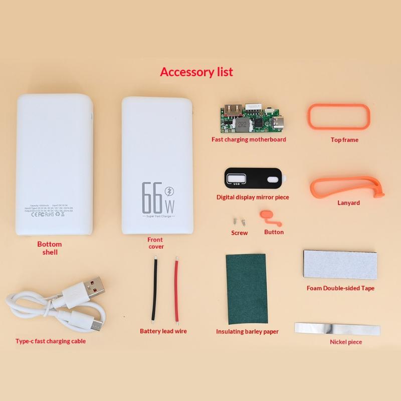 5V 2 Slot 21700Mah 22.5W Pd 20W Type C Fast Charging For Phone Battery Storage Box Welded Case Diy Power Bank Charger Shell