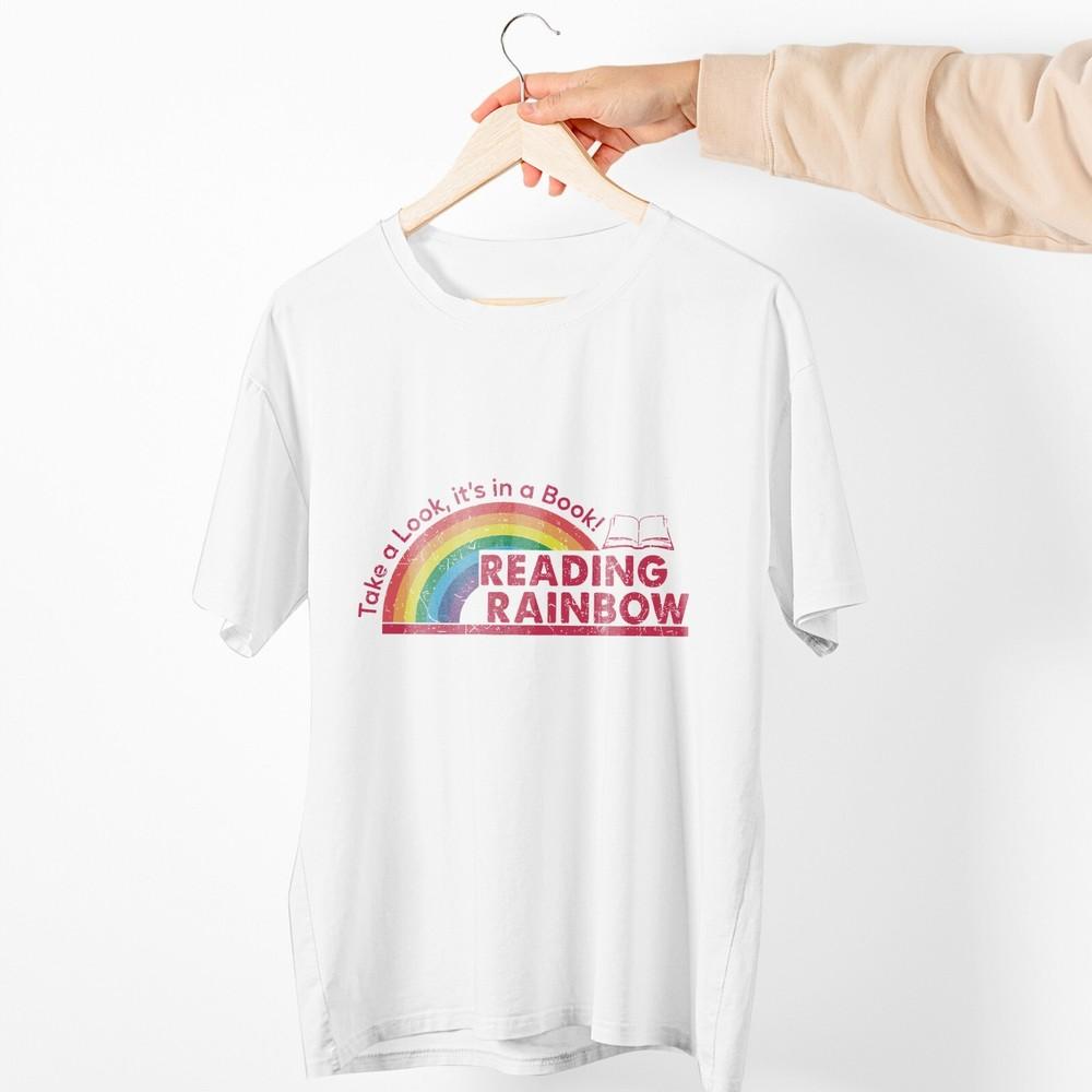 Футболка Reading Rainbow, Ретро-футболка библиотекаря, Футболка в знак признательности учителю M