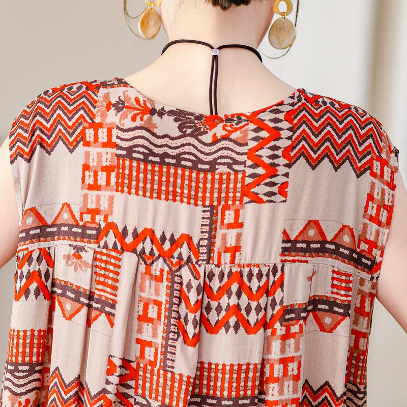 Rochie Vintage Vara Marime Plus Femeie Oversize Largi Fara Maneci Casual Elegant Rochii Lungi