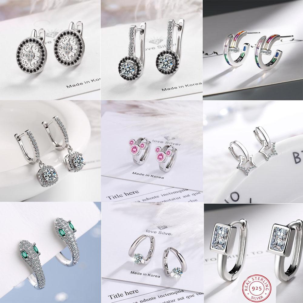 925 Sterling Silver Hot Snake AAA Zircon Stud Earrings for Women Exquisite Student Girlfriend Jewelry Accessories Wedding Party