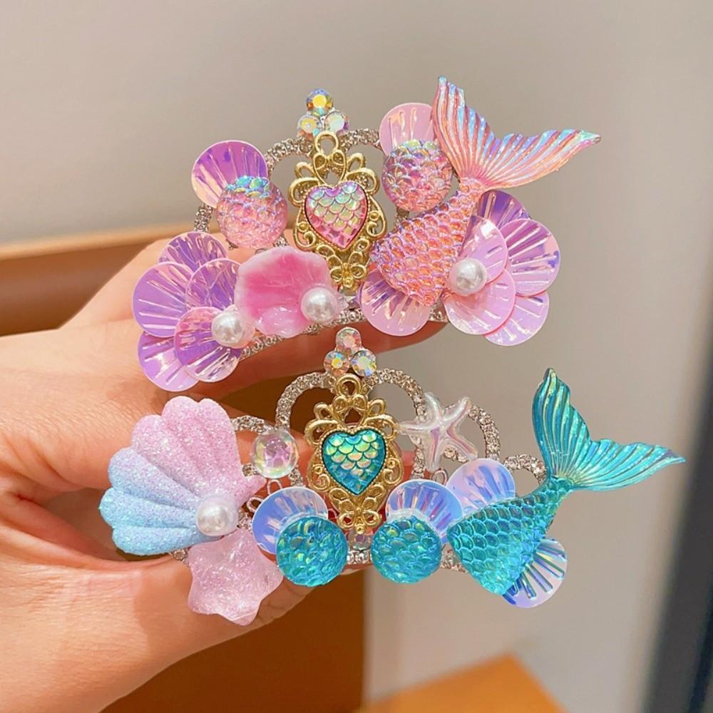 Carina Principessa Sirena Corona di Strass Stile Marino Copricapo Pettine Forcina Accessori per Capelli