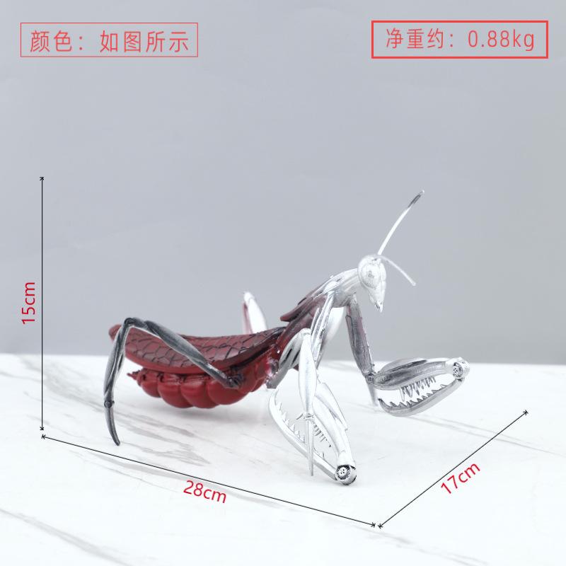 Креативные абстрактные металлические поделки Имитация скульптуры насекомого Богомол Серебряные декоративные фигурки Аксессуары для украшения дома