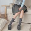 Autumn and Winter Polka Dot Wool Mid-calf Socks, Versatile Solid Color Simple Pile Socks, Fleece Thickened Socks for Women