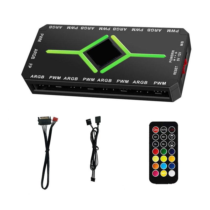 

1 К 9 3 в 1 5V 3-контактный ARGB контроллер Хаб для вентиляторов охлаждения PWM Хаб для вентиляторов PWM ARGB Хаб для 5V адресуемых ARGB вентиляторов для компьютерного корпуса ПК