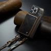 Zipper Leather Wallet Phone Case For iPhone 16 Pro Max 14Plus 14 15 13 12 11 Cards Holder Solt Stand Hand Strap Back Cover Coque