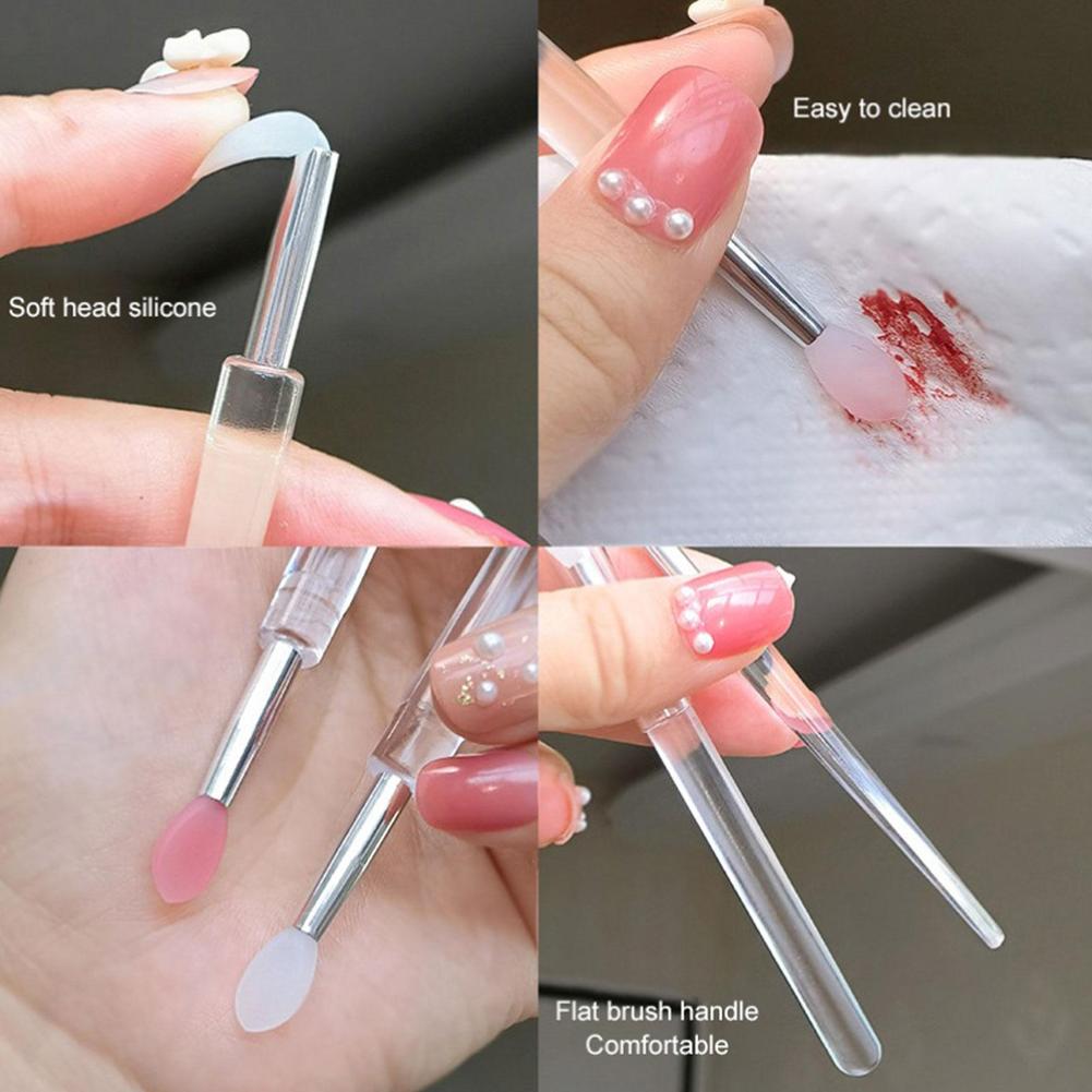 Portable Silicone Lip Brush, Small Brush With Cover Application, Lipstick For Dustproof Brush C1S6