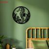 2D Flat Seahorse Metal Wall Art, Black Iron Laser Cut Ocean Decor with Seaweed, for Bedroom Living Room