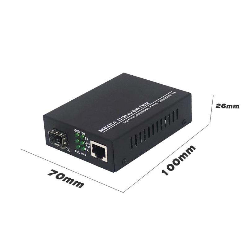 1Pcs Gigabit Sfp Media Converter 1 Sfp To 1 Rj45 Transceiver 10/100/1000M Fiber Optic Switch With 3Km/20Km Lc/Sc Sfp Module