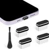 5 PCS USB-C Plug Cover With Cleaning Brush Dustproof Charging Port Protector Caps For iPhone 15 OPPO VIVO Xiaomi Type C Devices