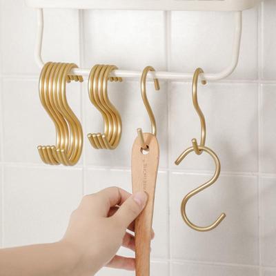 6Pcs Aluminium Alloy S Shape Hooks Practical Kitchen Railing Hanger Hook Clasp Holder Hooks For Hanging Clothes Handbag