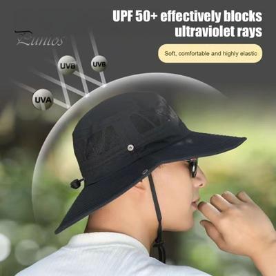 Breathable Fisherman Hat for Women Mesh Sun Hats Men, UV Protection Fishing Hat, Wide Brim Bucket Summer Foldable Outdoor Hiking Beach Safari