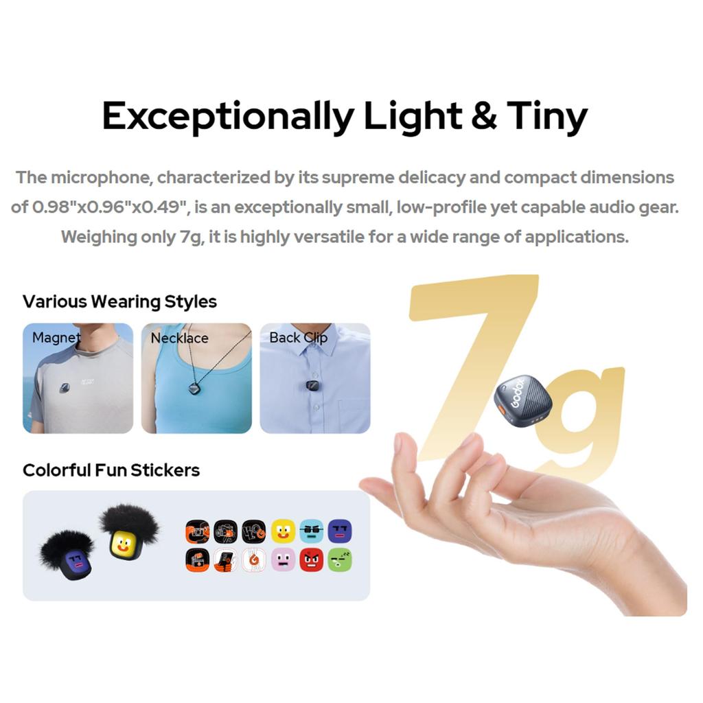 Godox Drahtloses Mikrofonsystem mit 200 m schneller, ideal für Live-Streaming und kompatibel mit DJI Osmo Pocket 3 Cube-OP3 Langstreckenübertragung,