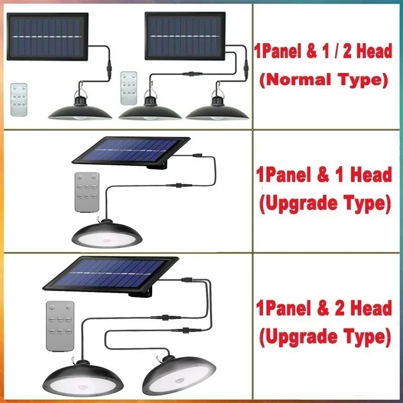 Solar Pendant Light with Remote Control - LED White/Warm Outdoor Chandelier for Camping and Garden