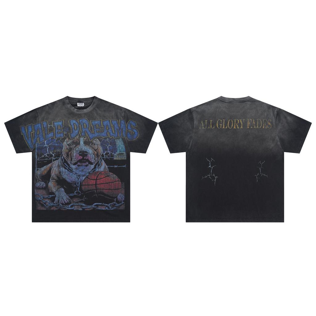 V531 Vale Forever Valley Sport VAKTHUND STOR T-SKJORTE Sommer Street Trendy T-skjorte