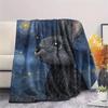 Black Rabbit Pattern Flannel Blanket, High Quality Comfortable for All Seasons, Home Decor, Warmth and Comfort, Perfect for Gifts.