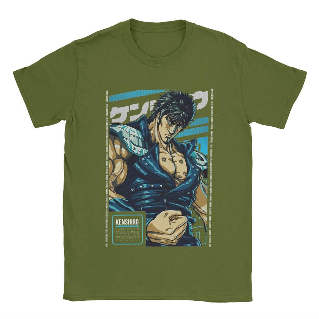 2026 Yeni Sıcak Yaz Kenshiro Hokuto No Ken Anime Tişörtleri Erkek Pamuklu Moda Erkek Tişörtü Bisiklet Yaka Tişörtler Giyim Hediye