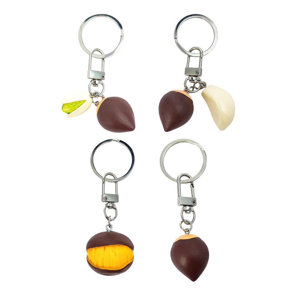 Realistic Chestnut Keychain Handmade Miniature Nut Charm Keyring With Authentic Details Stylish Cultural Gift Accessory