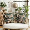 2pcs Vintage Floral Koala Throw Pillow Covers 2D Flat Print Decorative Cushion Cases for Sofa Bedroom Living Room Cushion Cover
