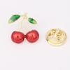 Japanese Cute Fruit Enamel Brooch: Peach & Cherry Lapel Pin